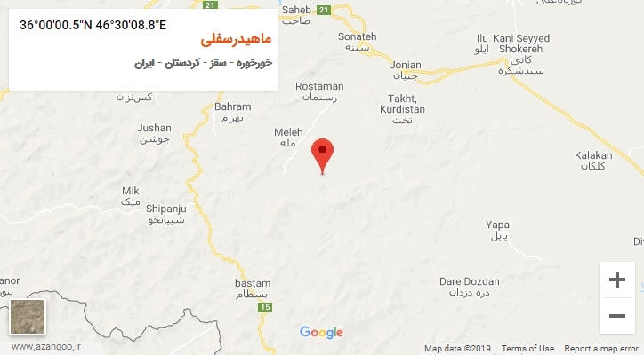 روستای ماهیدرسفلی بر روی نقشه