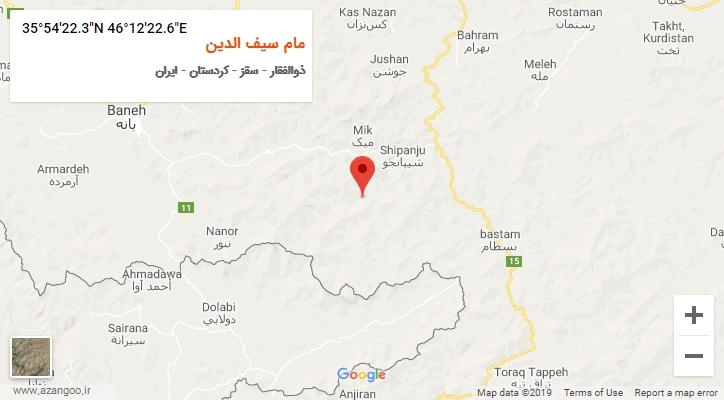 روستای مام سیف الدین بر روی نقشه