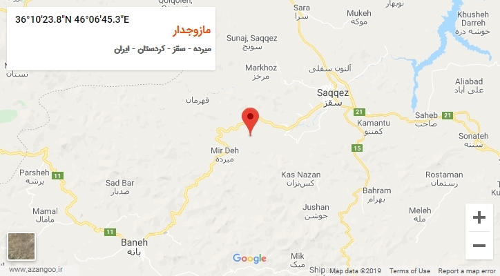 روستای مازوجدار بر روی نقشه
