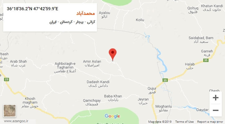 روستای محمدآباد بر روی نقشه