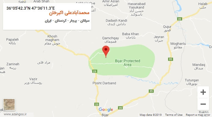 روستای محمدآبادعلی اکبرخان بر روی نقشه