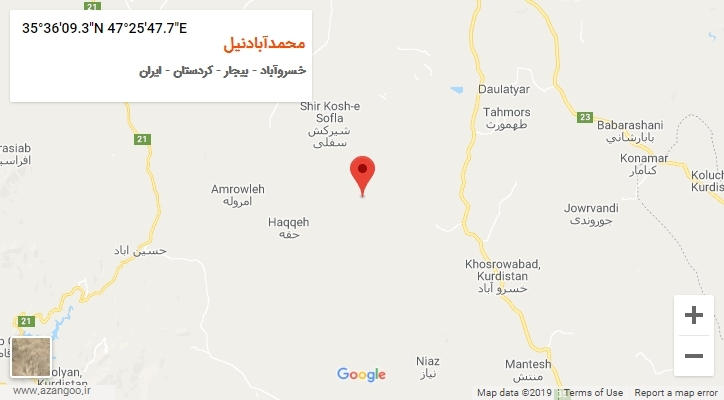 روستای محمدآبادنیل بر روی نقشه