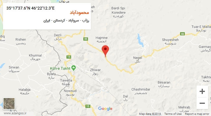 روستای محمودآباد بر روی نقشه