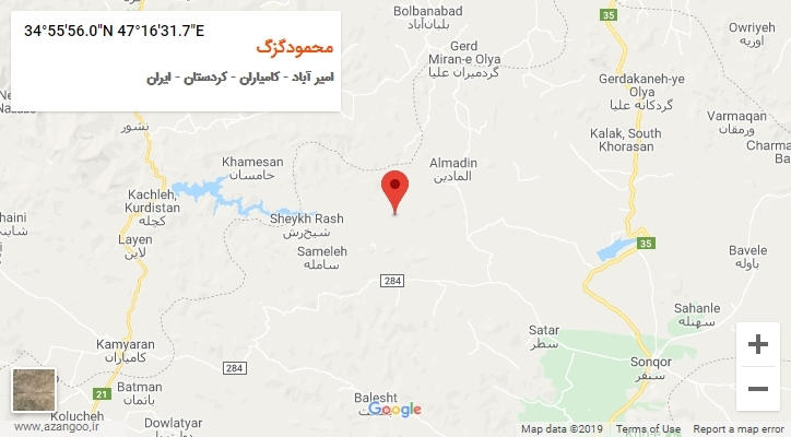 روستای محمودگزگ بر روی نقشه
