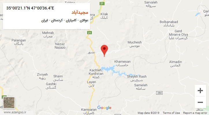 روستای مجیدآباد بر روی نقشه