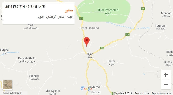 روستای مخور بر روی نقشه