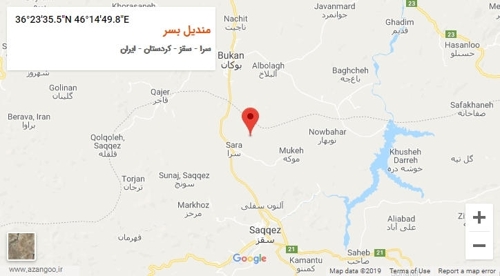 روستای مندیل بسر بر روی نقشه