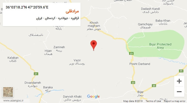 روستای مرادقلی بر روی نقشه