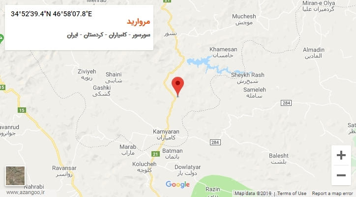 روستای مروارید بر روی نقشه