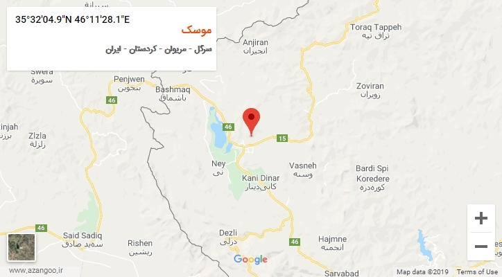 روستای موسک بر روی نقشه