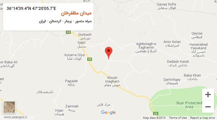 روستای میدان مظفرخان بر روی نقشه