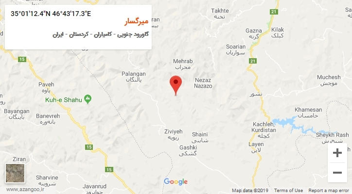 روستای میرگسار بر روی نقشه