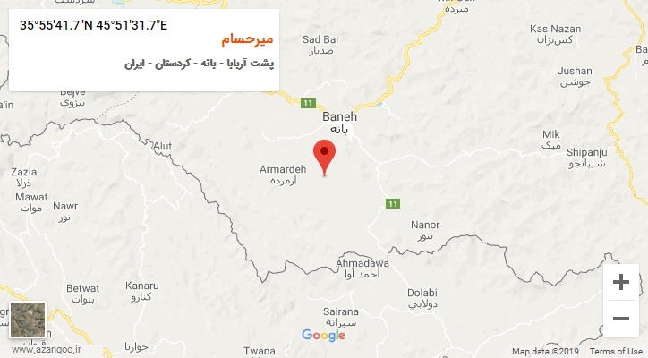 روستای میرحسام بر روی نقشه