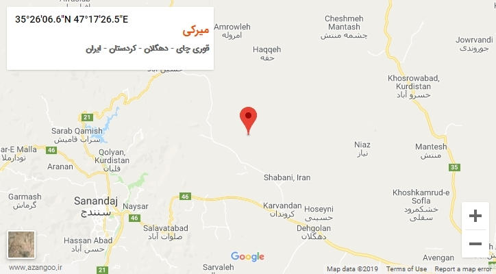 روستای میرکی بر روی نقشه