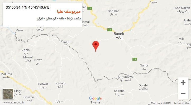 روستای میریوسف علیا بر روی نقشه
