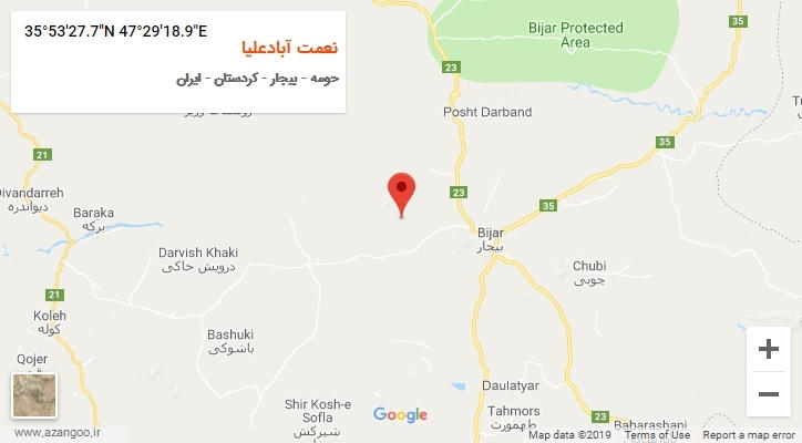 روستای نعمت آبادعلیا بر روی نقشه