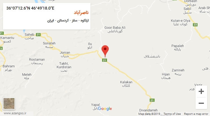 روستای ناصرآباد بر روی نقشه