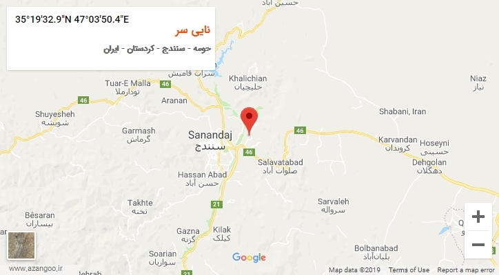 روستای نایی سر بر روی نقشه