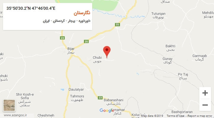 روستای نگارستان بر روی نقشه