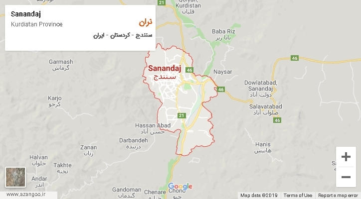 دهستان نران بر روی نقشه