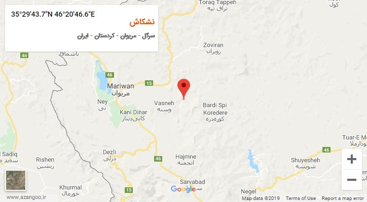 روستای نشکاش بر روی نقشه