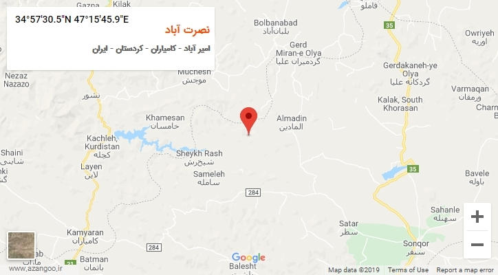 روستای نصرت آباد بر روی نقشه