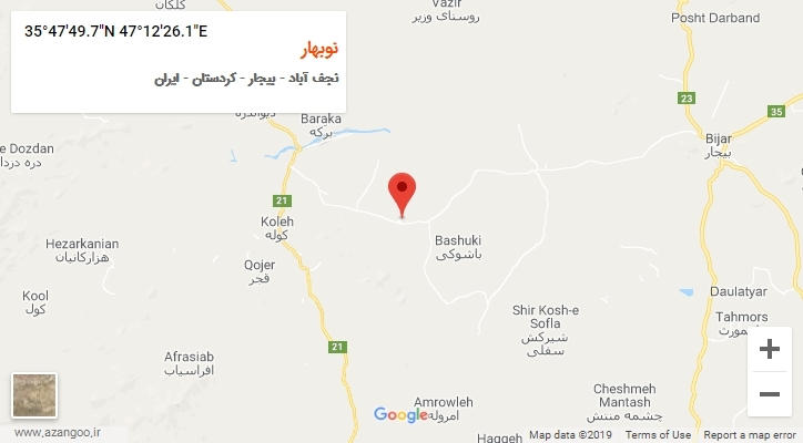 روستای نوبهار بر روی نقشه