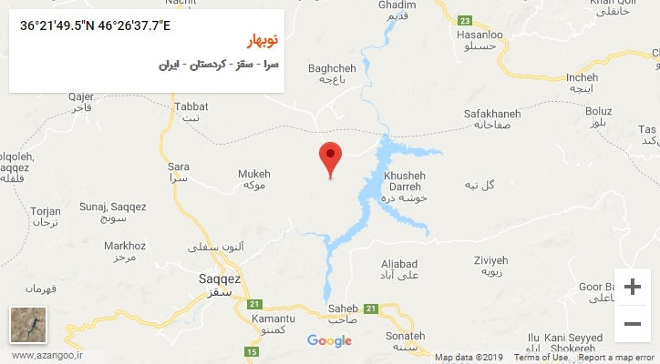 روستای نوبهار بر روی نقشه