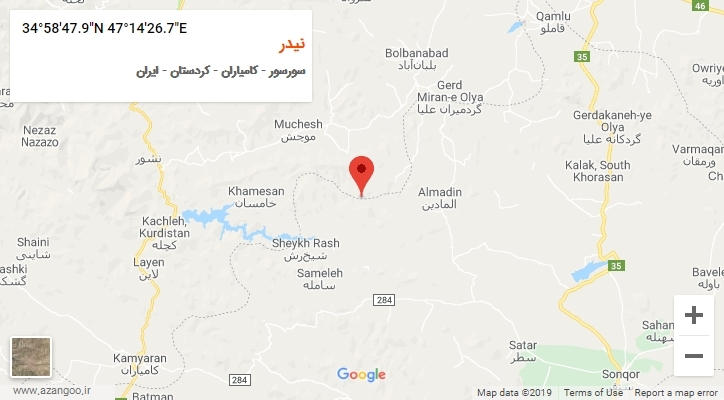 روستای نیدر بر روی نقشه