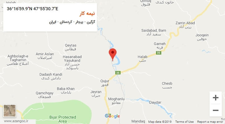 روستای نیمه کار بر روی نقشه