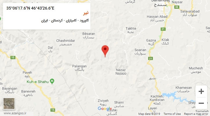روستای نیر بر روی نقشه