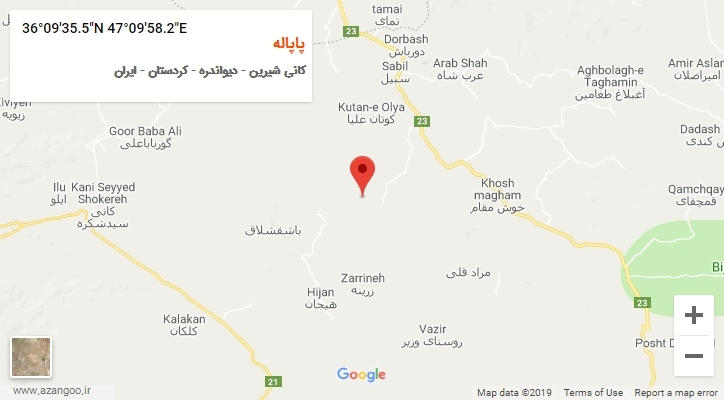 روستای پاپاله بر روی نقشه