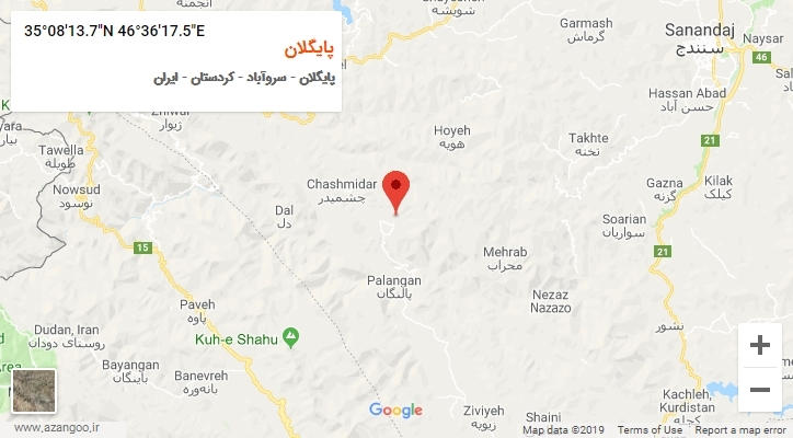 روستای پایگلان بر روی نقشه