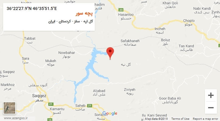 روستای پچه سور بر روی نقشه
