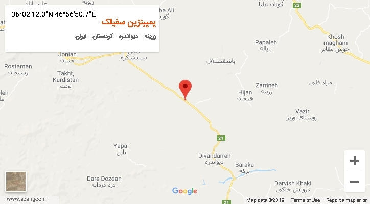 روستای پمپبنزین سفیلک بر روی نقشه