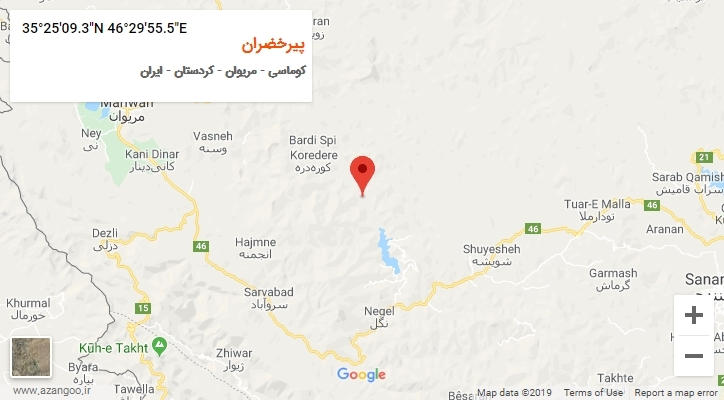 روستای پیرخضران بر روی نقشه