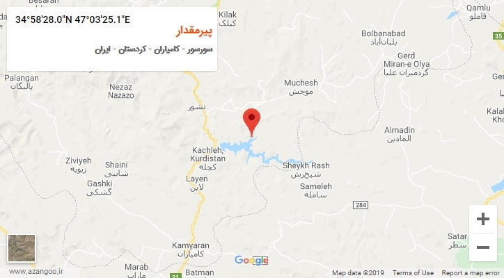 روستای پیرمقدار بر روی نقشه