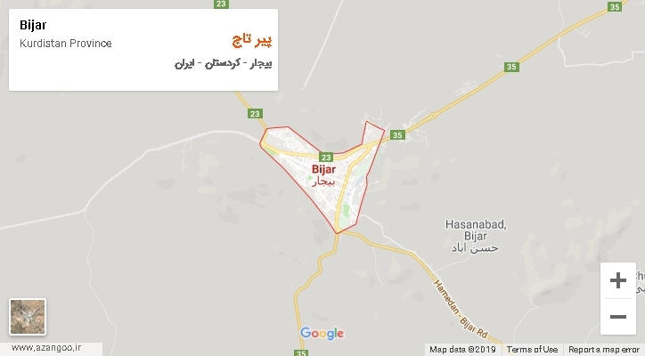 دهستان پیر تاج بر روی نقشه