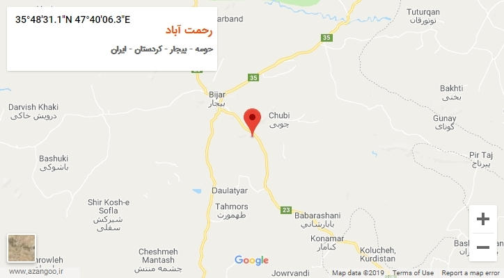 روستای رحمت آباد بر روی نقشه