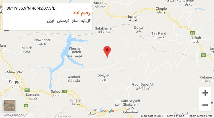 روستای رحیم آباد بر روی نقشه