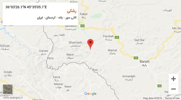 روستای رشکی بر روی نقشه