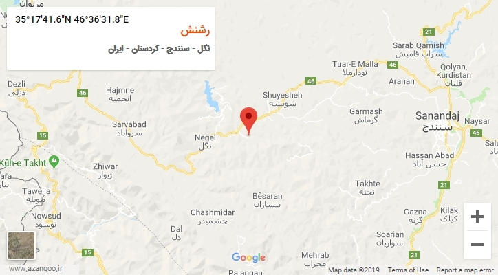 روستای رشنش بر روی نقشه