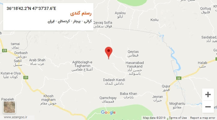 روستای رستم کندی بر روی نقشه