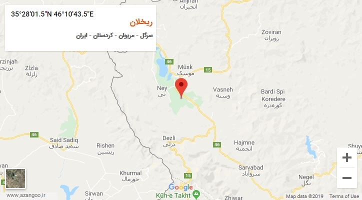 روستای ریخلان بر روی نقشه