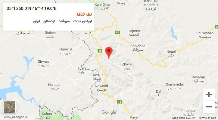 روستای ری وری بر روی نقشه