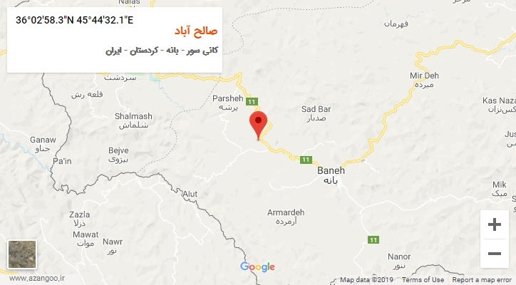 روستای صالح آباد بر روی نقشه