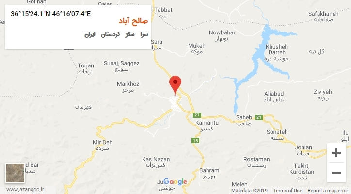 روستای صالح آباد بر روی نقشه