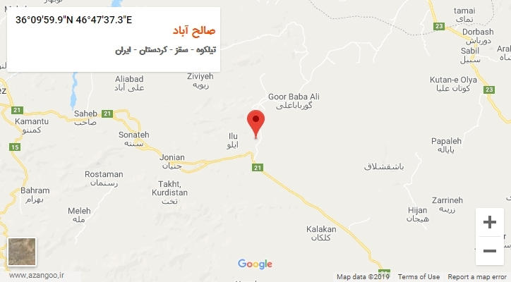 روستای صالح آباد بر روی نقشه