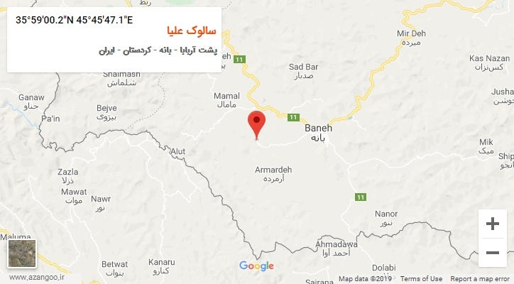روستای سالوک علیا بر روی نقشه