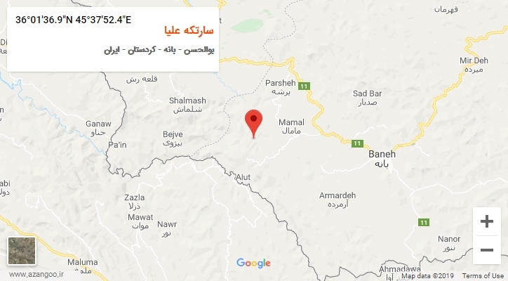 روستای سارتکه علیا بر روی نقشه